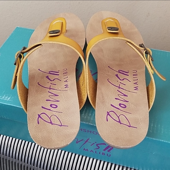Blowfish Shoes | Nibblowfish Mustard Yellow Thong Slip On Sandals | Poshmark